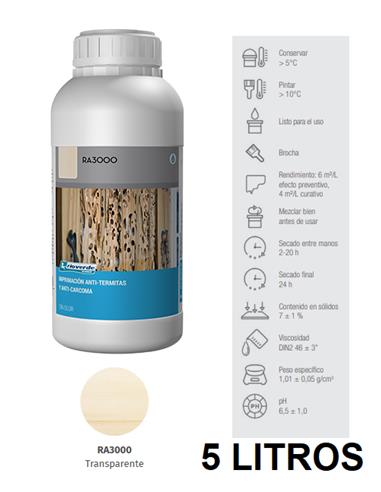 IMPRIMACION ANTI-TERMITAS Y CARCOMA RA3000 5 LT