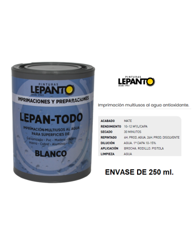 IMPRIMACION MULTIUSOS LEPANTODO BLANCO 250 ml.