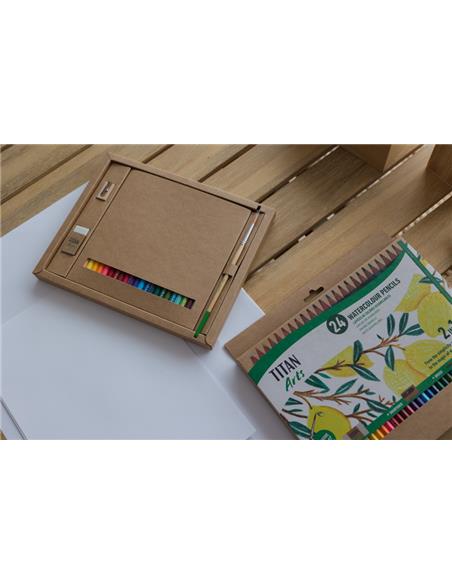 LAPICES DE COLORES ACUARELABLES TITAN ARTS 24 UD