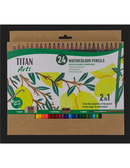 LAPICES DE COLORES ACUARELABLES TITAN ARTS 24 UD
