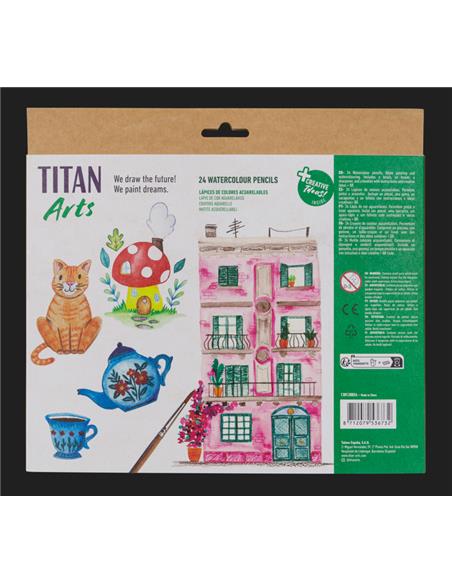 LAPICES DE COLORES ACUARELABLES TITAN ARTS 24 UD