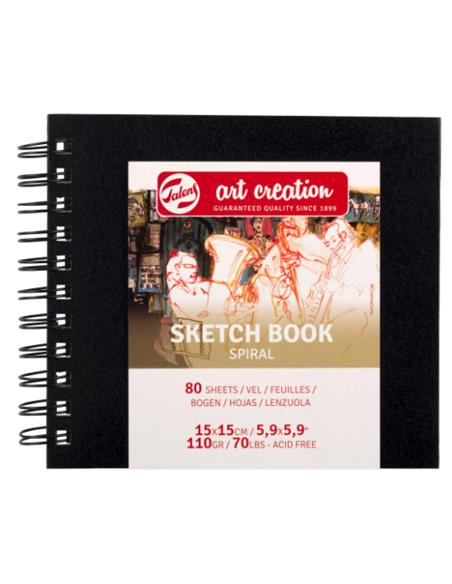 Cuaderno Bocetos Espiral 15 x 15 cm 110 g 80 Hojas