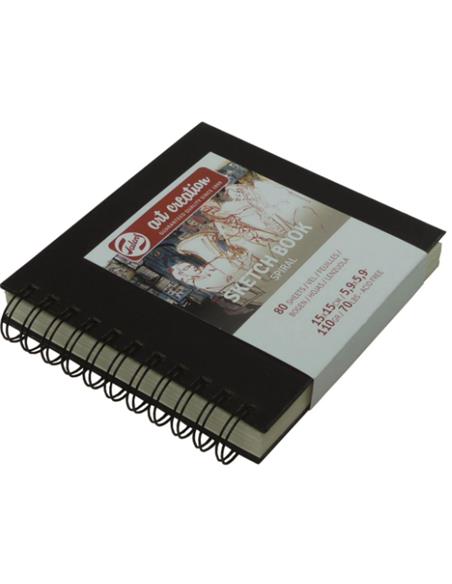 Cuaderno Bocetos Espiral 15 x 15 cm 110 g 80 Hojas