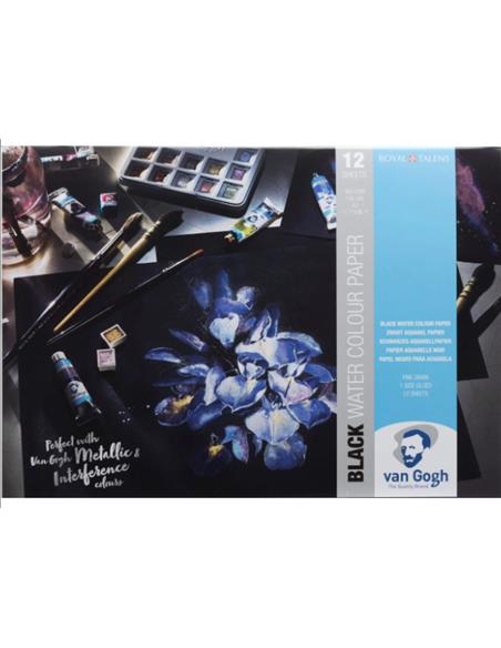 PAPEL ACUARELA NEGRO A3 - 360 G - 12 HOJAS