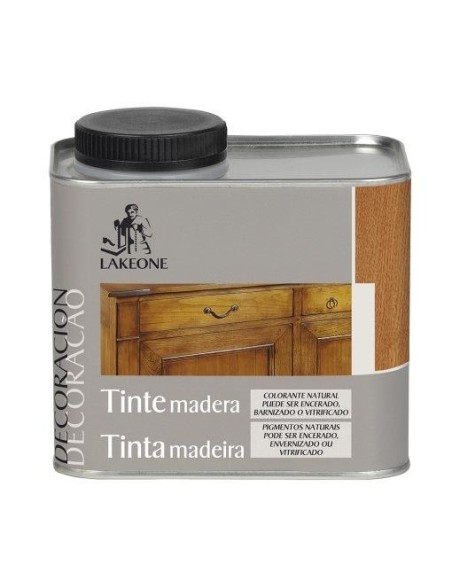 Tinte para madera lakeone gris 450 ml.