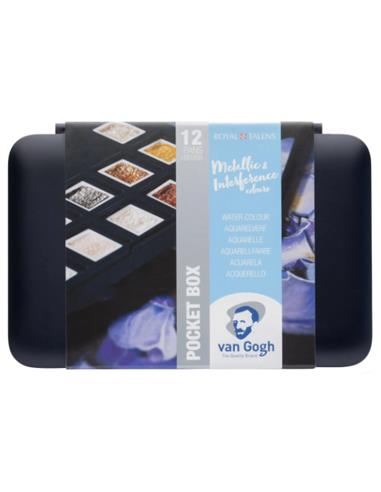 CAJA ACUARELA POCKET SPECIALTY METALLIC 12 MEDIAS PASTILLAS