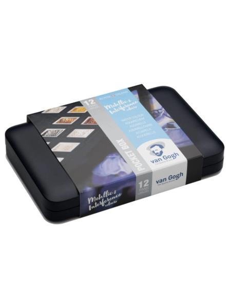 CAJA ACUARELA POCKET SPECIALTY METALLIC 12 MEDIAS PASTILLAS