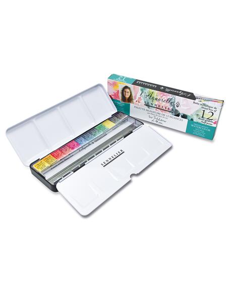SENNELIER CAJA METAL 12 MEDIAS PASTILLA ACUARELA EXTRA