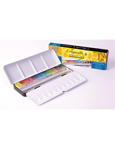 SENNELIER CAJA METAL 12 MEDIAS PASTILLA ACUARELA EXTRA