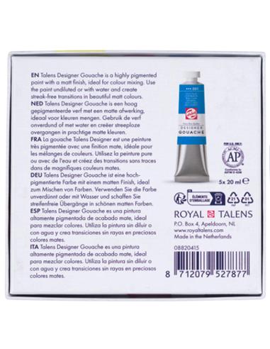 ESTUCHE CARTON TEMPERA EXTRAFINA 5 tb 20 ml.