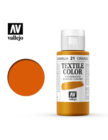 Pintura tela textile naranja vivo (21) 60 ml.