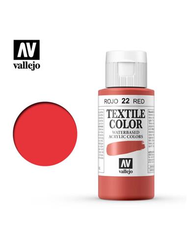 Pintura tela textile rojo opaco (22) 60 ml.