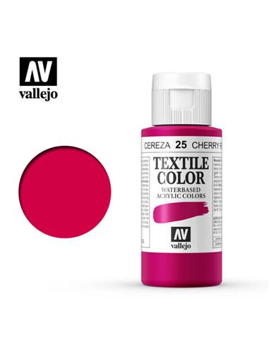 Pintura tela textile cereza (25) 60 ml.