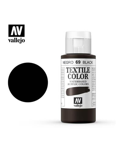 Pintura tela textile negro opaco (69) 60 ml