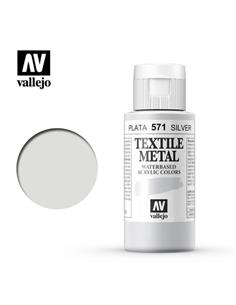 Pintura tela textile metal plata 60 ml.