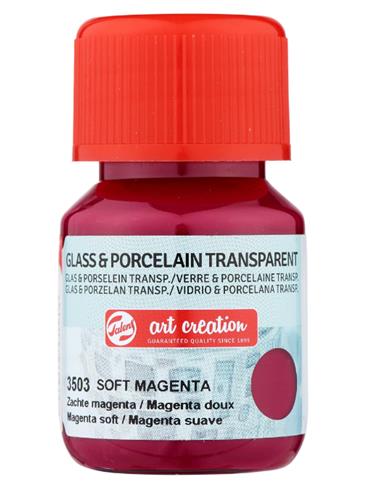 Vidrio & Porcelano Transparente Frasco 30 ml. MAGENTA SUAVE