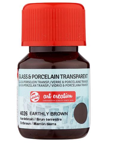 Vidrio & Porcelano Transparente Frasco 30 ml. MARRON TIERRA