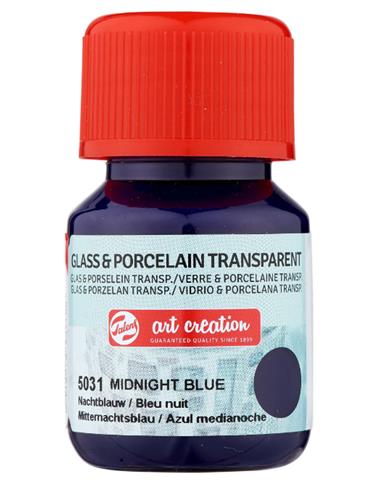 Vidrio & Porcelano Transparente Frasco 30 ml. AZUL MEDIANOCHE