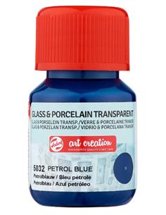 Vidrio & Porcelano Transparente Frasco 30 ml. AZUL PETROLEO