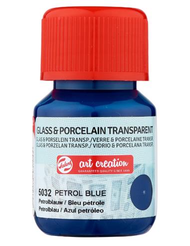 Vidrio & Porcelano Transparente Frasco 30 ml. AZUL PETROLEO
