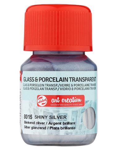 Vidrio & Porcelano Transparente Frasco 30 ml. PLATA BRILLO