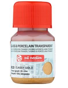 Vidrio & Porcelano Transparente Frasco 30 ml. ORO ELEGANTE