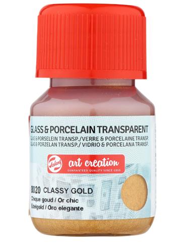 Vidrio & Porcelano Transparente Frasco 30 ml. ORO ELEGANTE