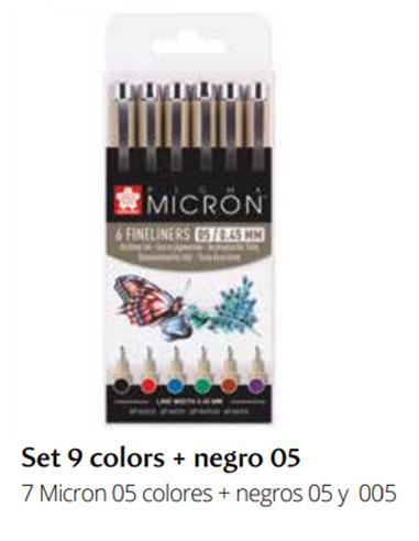 SET MICRON 005 COL + 05 NEGRO