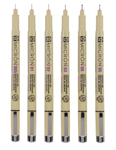 PIGMA MICRON NEGRO ESTUCHE 6 - UD