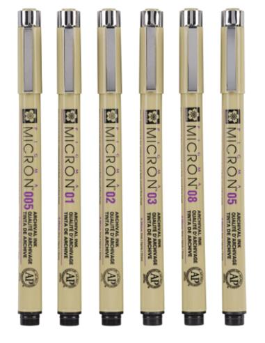 PIGMA MICRON NEGRO ESTUCHE 6 - UD