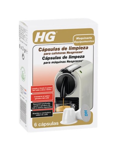 Hg capsulas limpieza nespreso - 6 capsulas