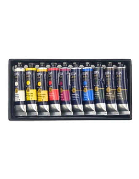 SET OLEOS TITAN EXTRA FINO 10 TB DE 20 ml.