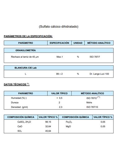 YESO MATE DORADOR 1 Kg. CALCIO SULFATO