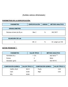 YESO MATE - CALCIO SULFATO Kg. (Saco 25 Kg.)