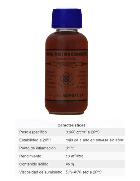 BARNIZ MIXTION DORAR CINCO AROS S/RAP 125 ml.