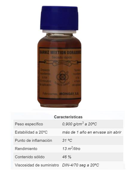 BARNIZ MIXTION DORAR CINCO AROS S/RAP 50 ml.