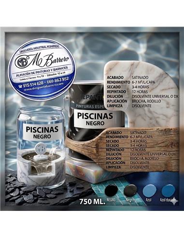 PINTURA PISCINAS CLOROCAUCHO NEGRO 750 ml.