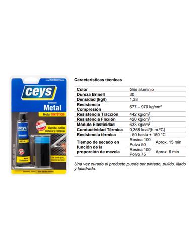 CEYS REPARADOR METAL BLISTER 40 ml+35 gr