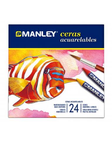 Ceras Acuarelables 24 colores MANLEY