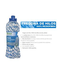 FREGONA HILOS MICROFIBRA BICOLOR AZUL 160 g 2