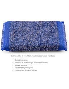ESTROPAJO ALMOHADILLA INOX PACK 6 UD