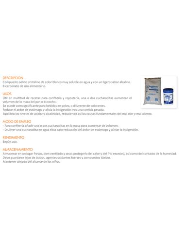 BICARBONATO SODICO BOLSAS 1 KILO CUADRADO