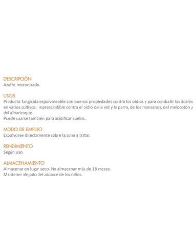 AZUFRE POLVO 750 G - CAJA