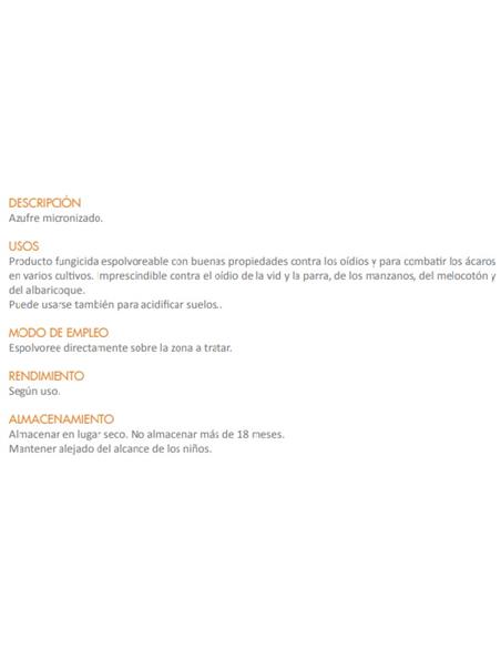 AZUFRE POLVO 750 G - CAJA